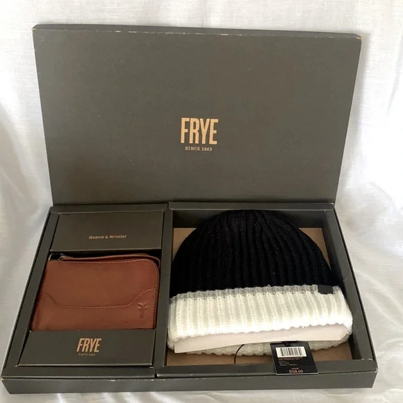 FRYE BEANIE & LEATHER WRISTLET GIFT SET Frye | Bags | Frye Colorblock Beanie And Leather Wristlet  main image 3